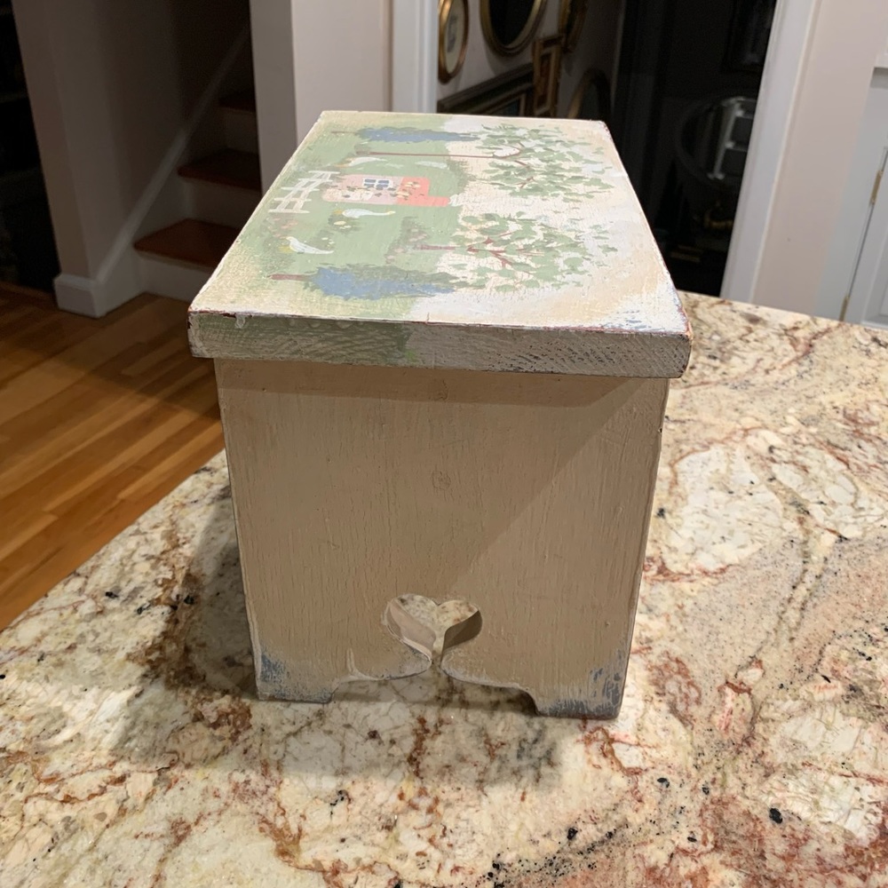 Vintage Painted Wood Stool - Picture 5 of 7